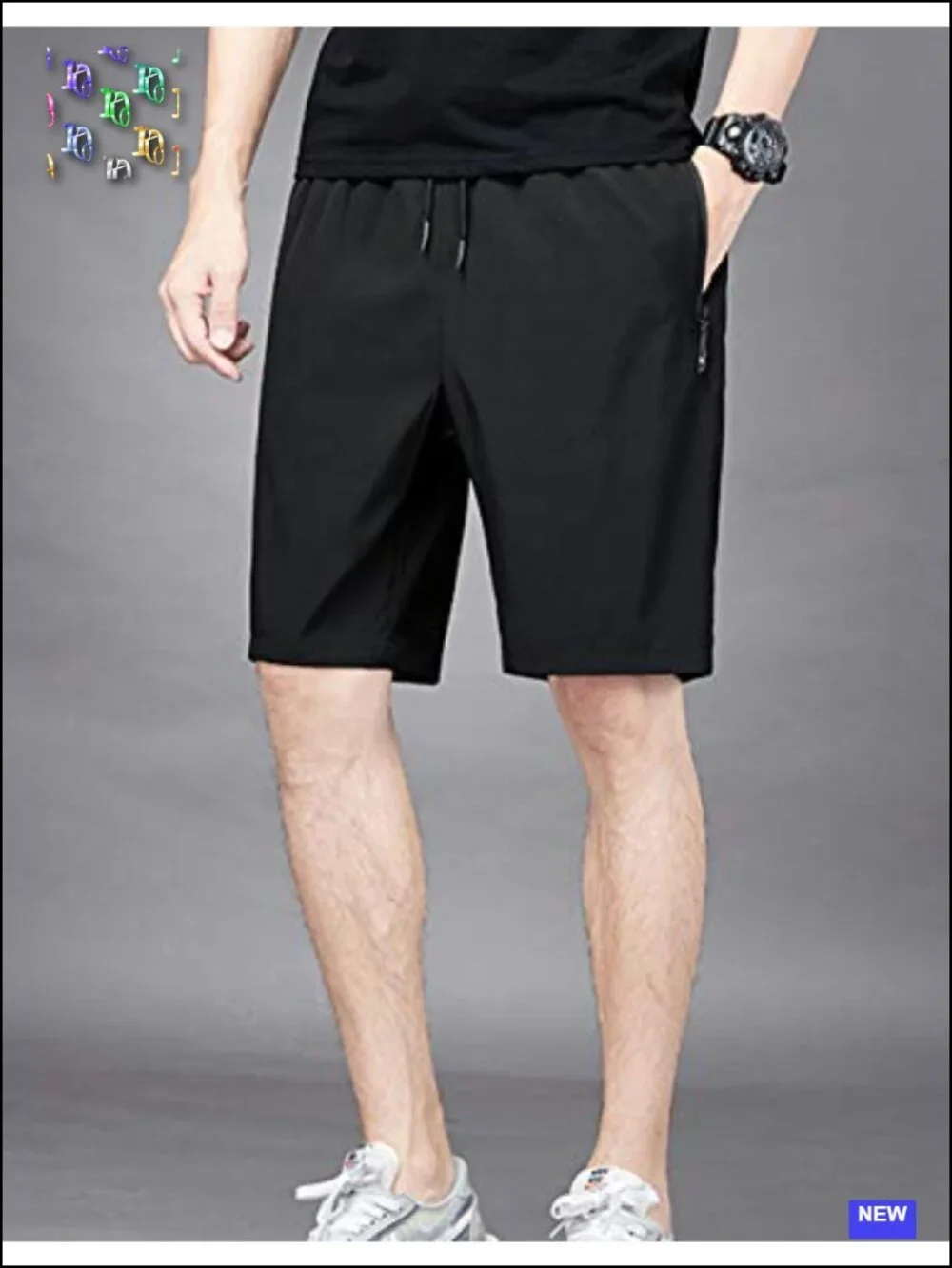 Quick Dry Athletic Running Shorts with Zipper Pockets for Men